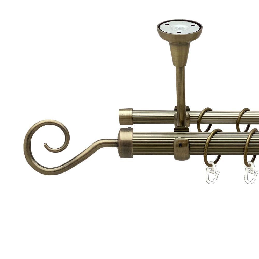 Карниз для штор Orvit Крюк дворядний рифлений 200 см Антик (00-00018726)