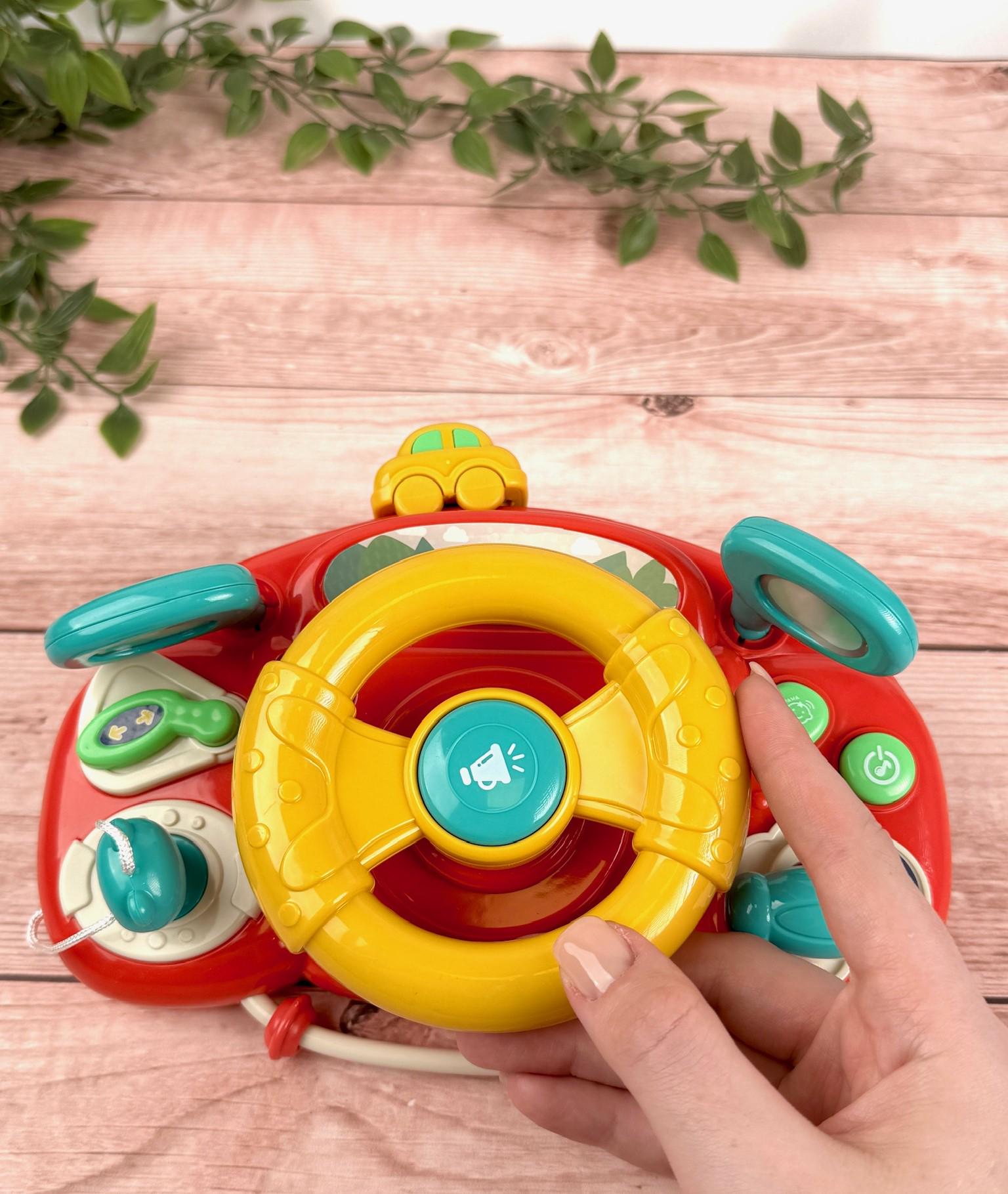 Игрушка интерактивная руль музыкальный на коляску с креплениями Красный (29666415) - фото 2