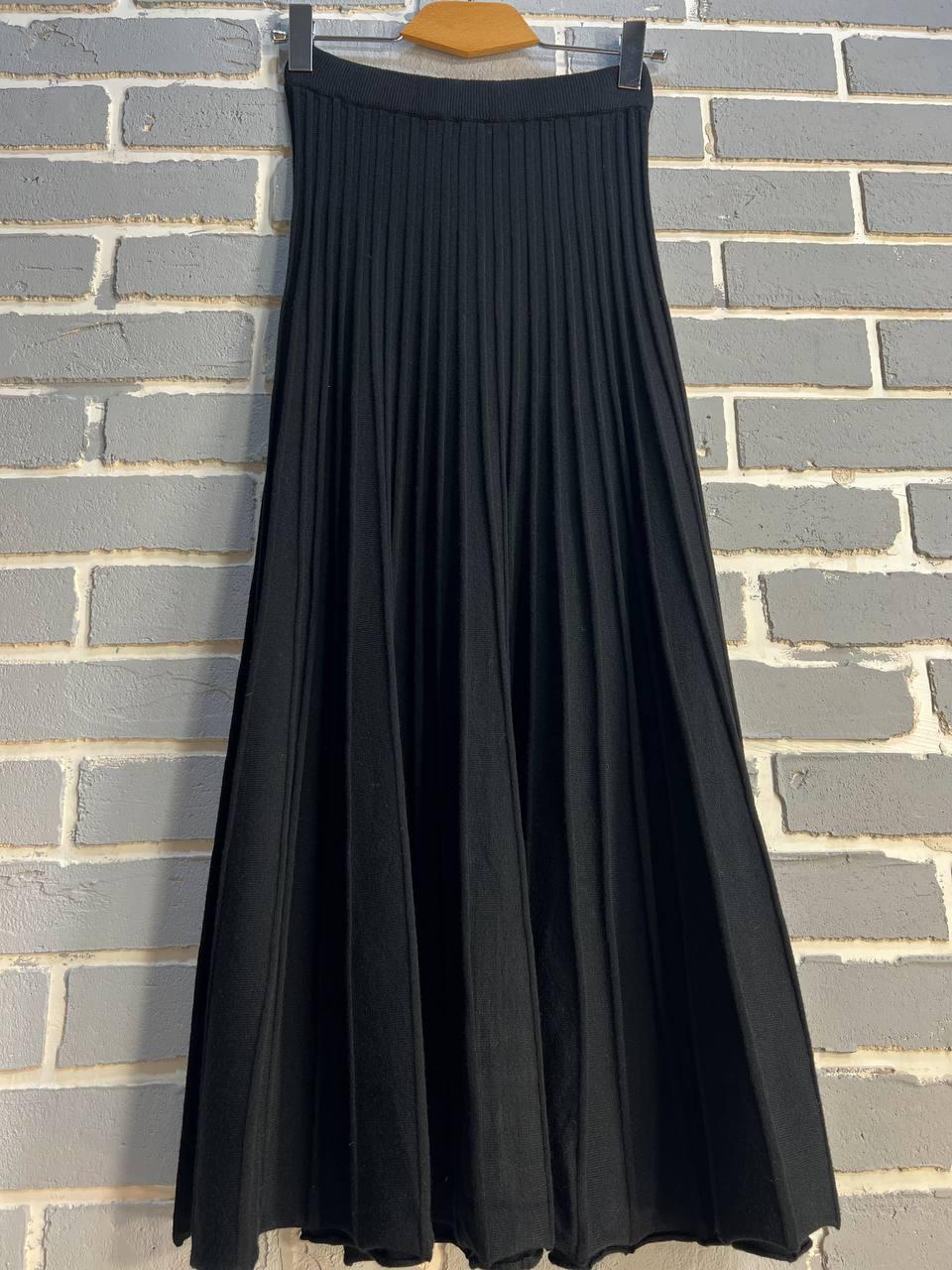 Спідниця жіноча My fashion 3308 в'язка довга рубчик трапеція OS Чорний (3119) - фото 3