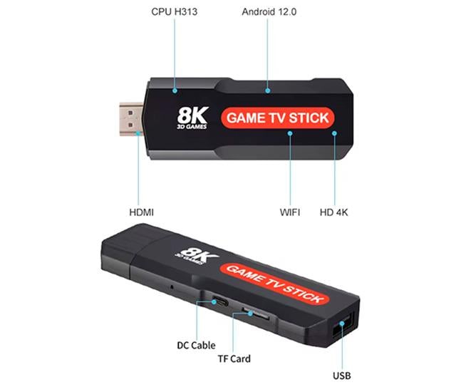 Ігрова приставка міні Game TV Stick для ТБ HDMI з бездротовими джойстиками (1011067-Black) - фото 3 Ігрова приставка міні Game TV Stick для ТБ HDMI з бездротовими джойстиками (1011067-Black) - фото 3