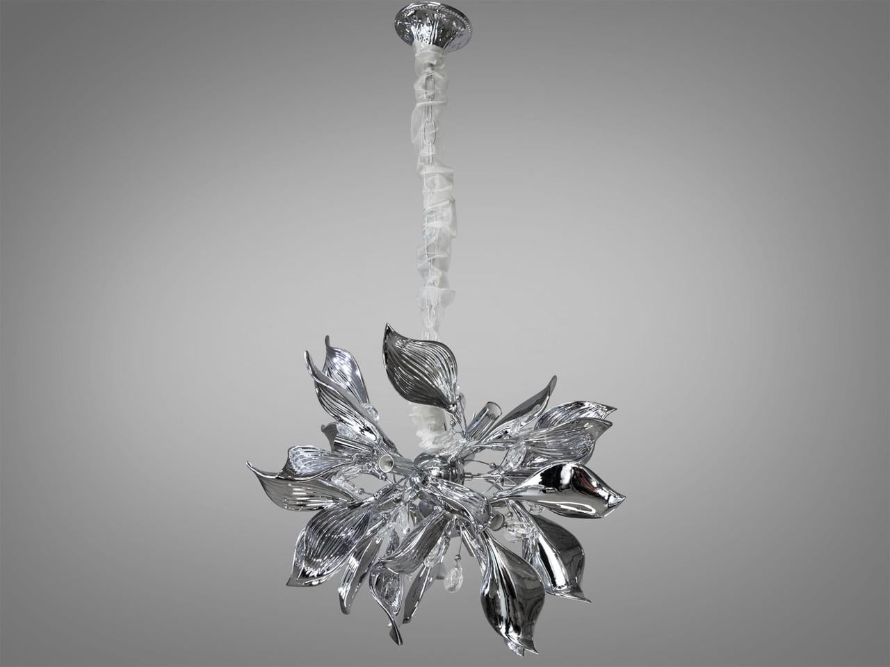 Люстра фарфоровая для холла 7229-9PHR-LS на 9 ламп Хром (2480150341)