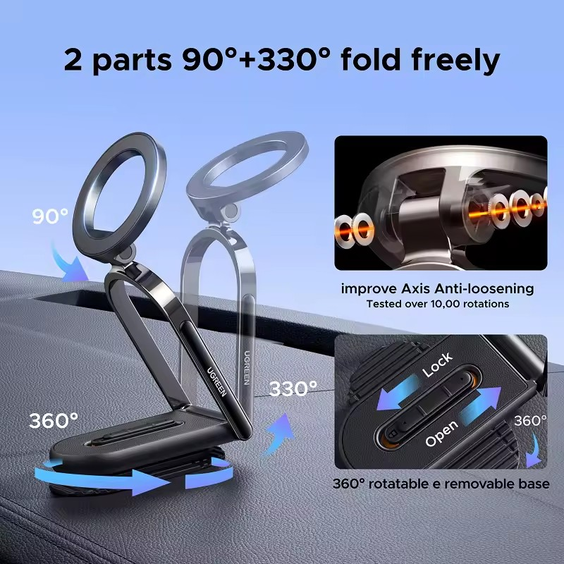 Держатель магнитный для телефона в машину UGREEN LP924 Magsafe Black (LP924) - фото 7