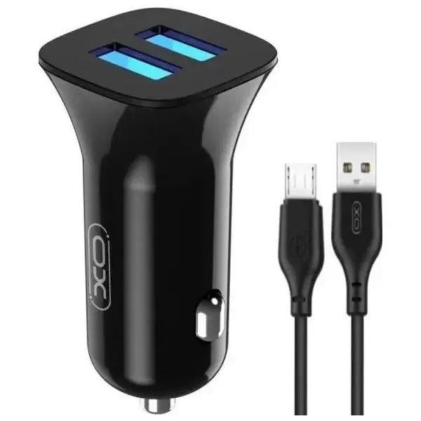 Автомобильное зарядное устройство XO TZ10 2USB/2.4A/12 Вт + Data Cable USB to Type C (32406967) Автомобильное зарядное устройство XO TZ10 2USB/2.4A/12 Вт + Data Cable USB to Type C (32406967)