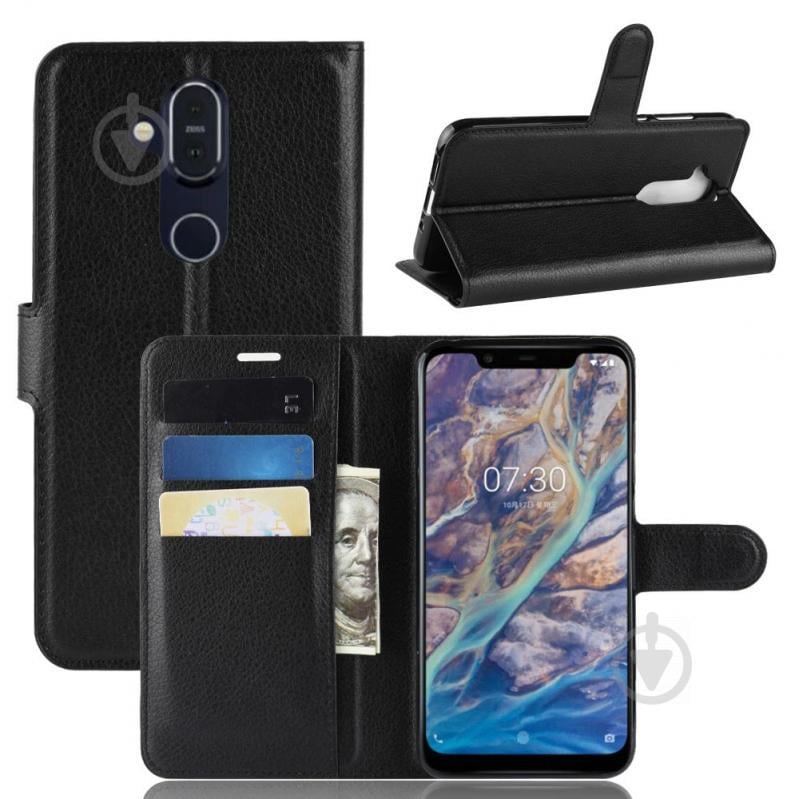 Чехол-книжка Litchie Wallet для Nokia 7.1 plus Черный (arbc3503) - фото 2