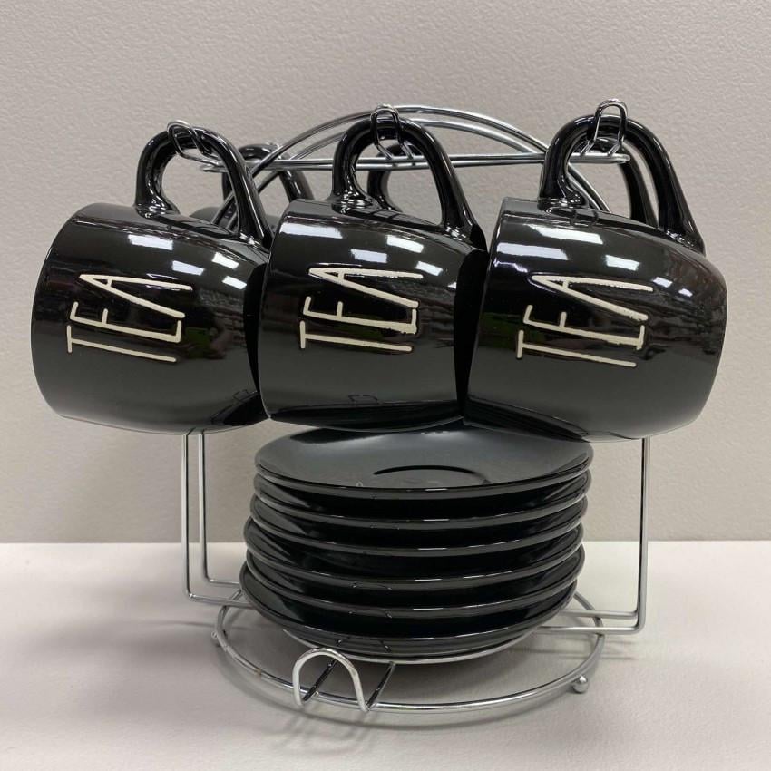 Сервиз чайный фарфоровый S&T 1529-18 на стойке 230 мл 12 пр. Black (2203353703) - фото 2 Сервиз чайный фарфоровый S&T 1529-18 на стойке 230 мл 12 пр. Black (2203353703) - фото 2