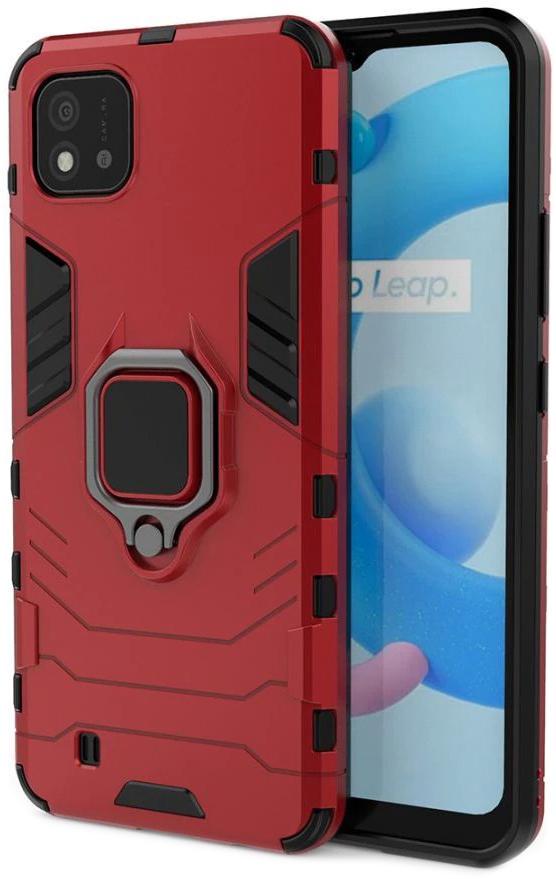 Противоударный чехол Transformers для Realme C11 (2021) (подставка кольцо) Red (24149-2D)