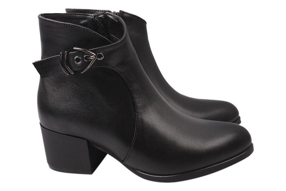 Ботинки женские Grossi из кожи на большом каблуке р. 38 Черный (198-20/21DH)