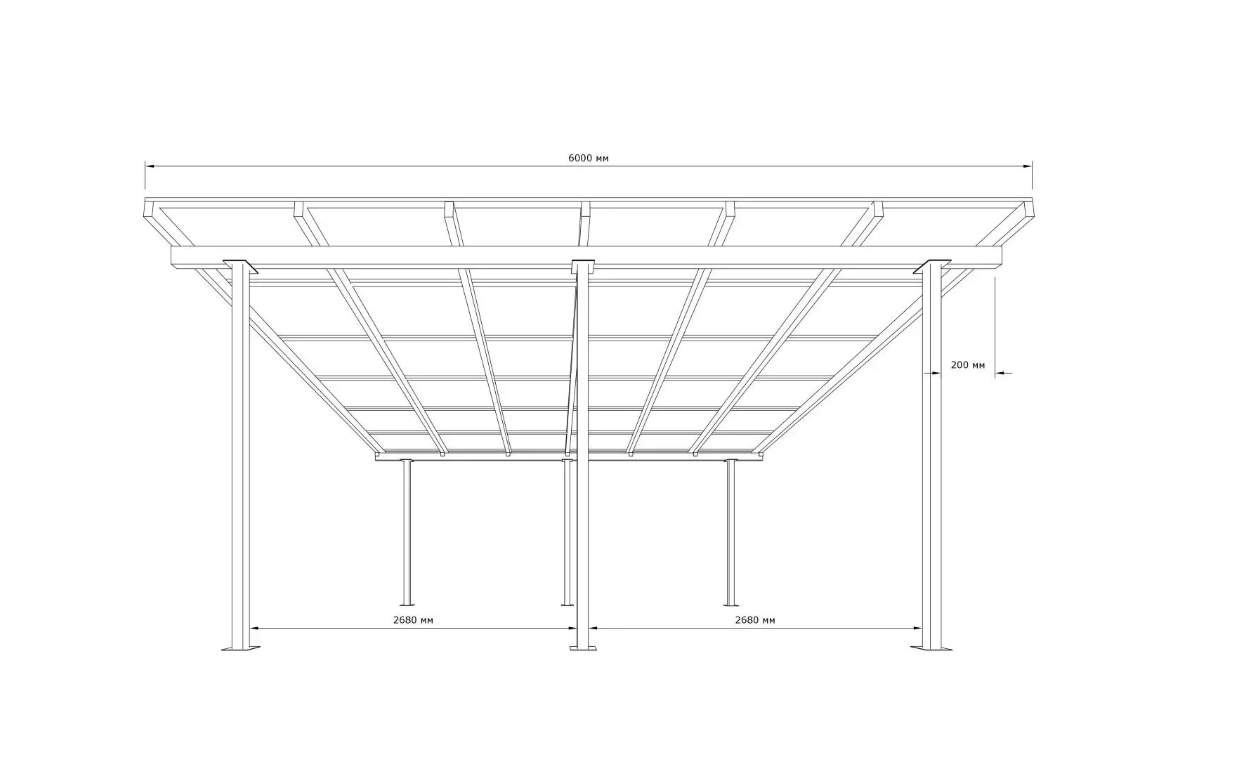 Навес 6х6 односкатный Shelter Standart - фото 2