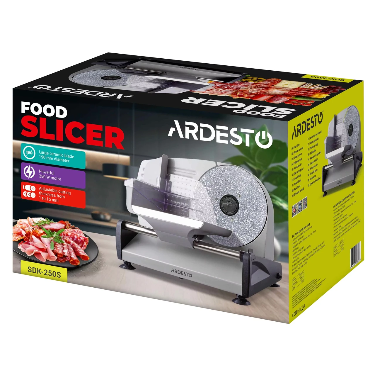 Ломтерезка Ardesto 250 Вт сталь с керамическим покрытием D 190 мм (2587090776) - фото 10 Ломтерезка Ardesto 250 Вт сталь с керамическим покрытием D 190 мм (2587090776) - фото 10