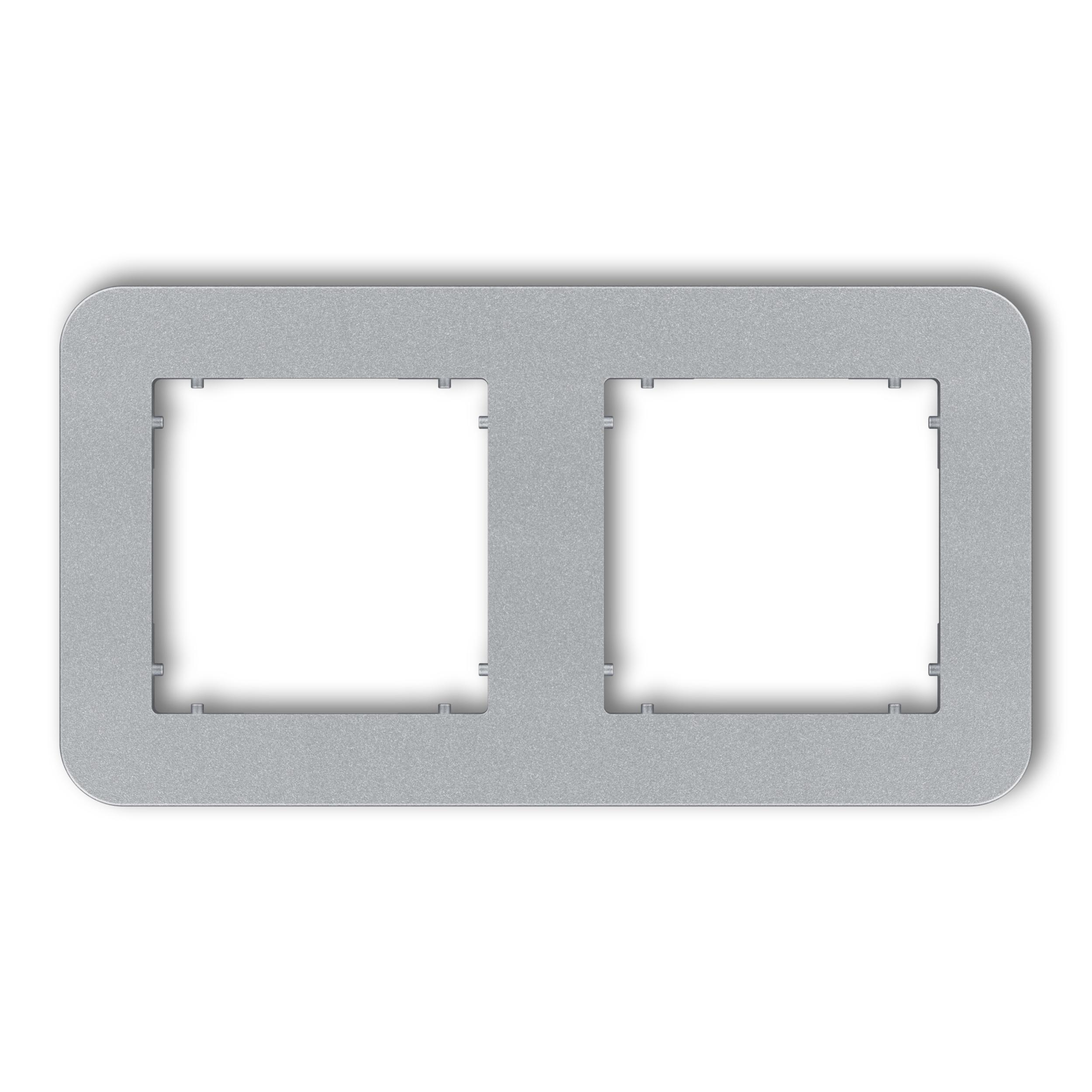 Рамка двойная универсальная закругленная Karlik Mini Серебристый металлик (7MRTZ-2)