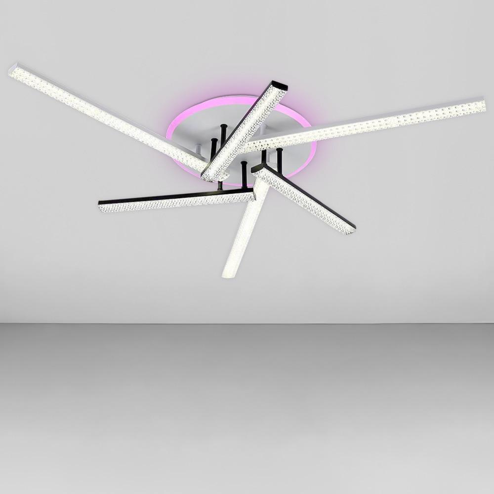 Люстра стельова світлодіодна Lighthouse SY-19943/3/3C WH/BK/PK/BU D935хH110 90/24W з пультом Білий/Чорний