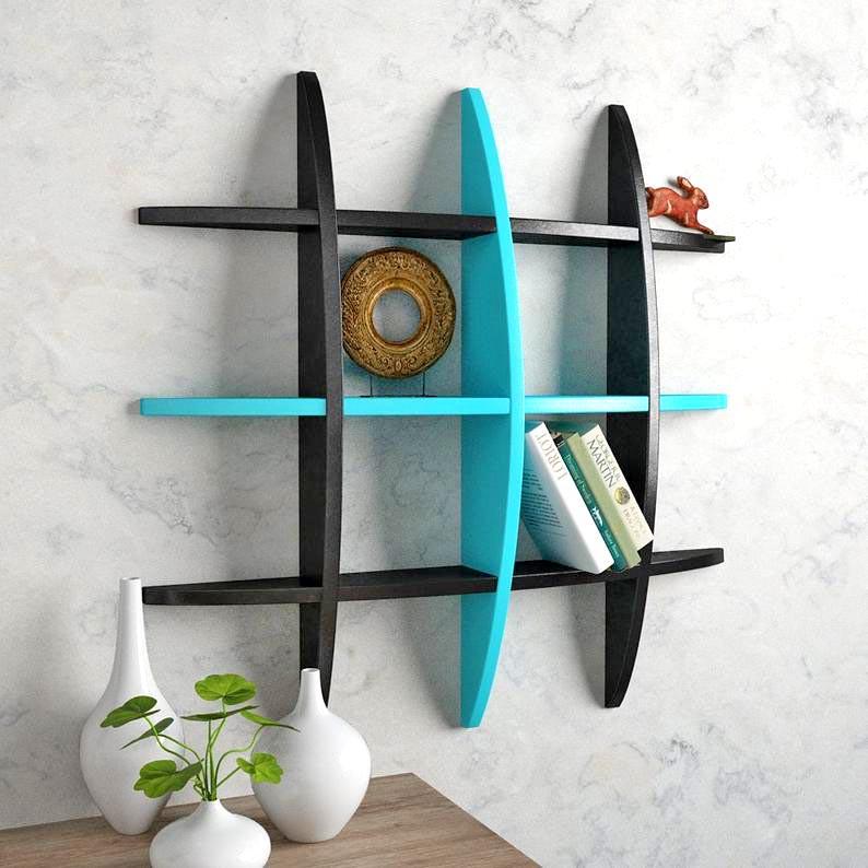 Полка книжная настенная из дерева Обладатель Венге/Ирис (КПГ-00171252)