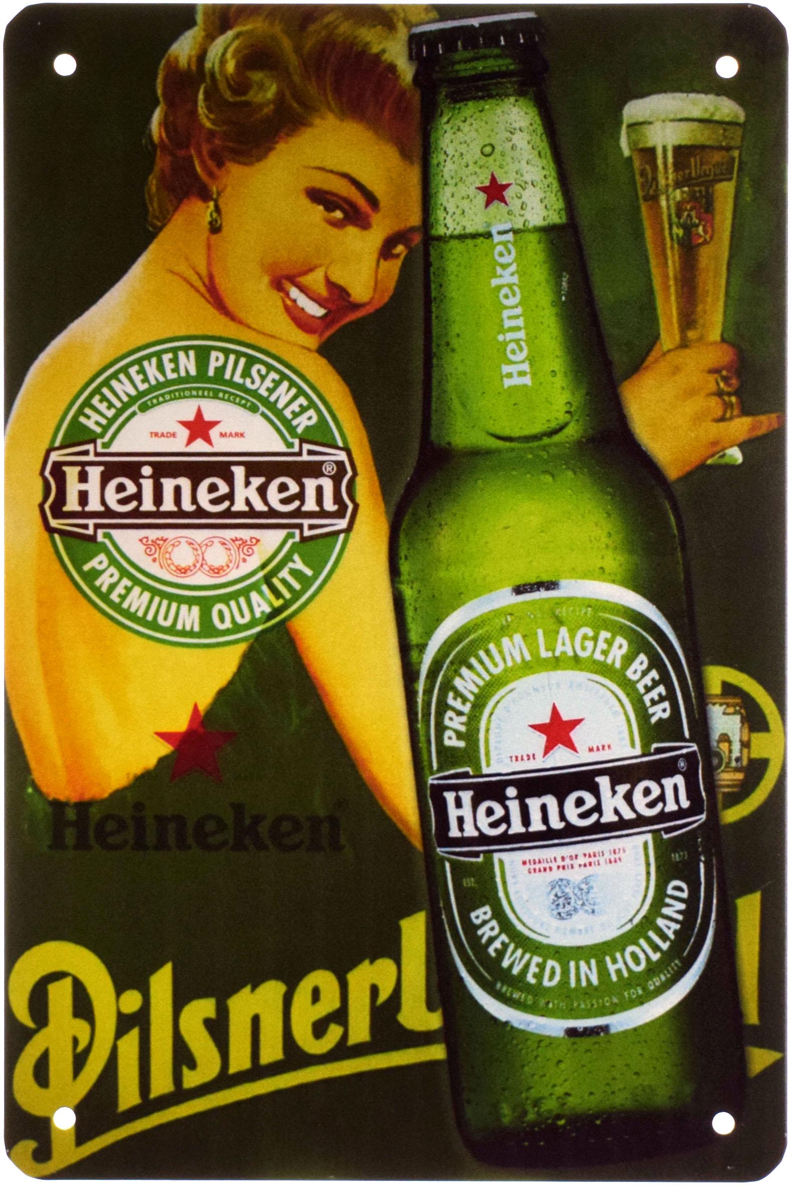 Табличка металлическая Heineken Зеленый Фон 20x30 см Табличка металлическая Heineken Зеленый Фон 20x30 см