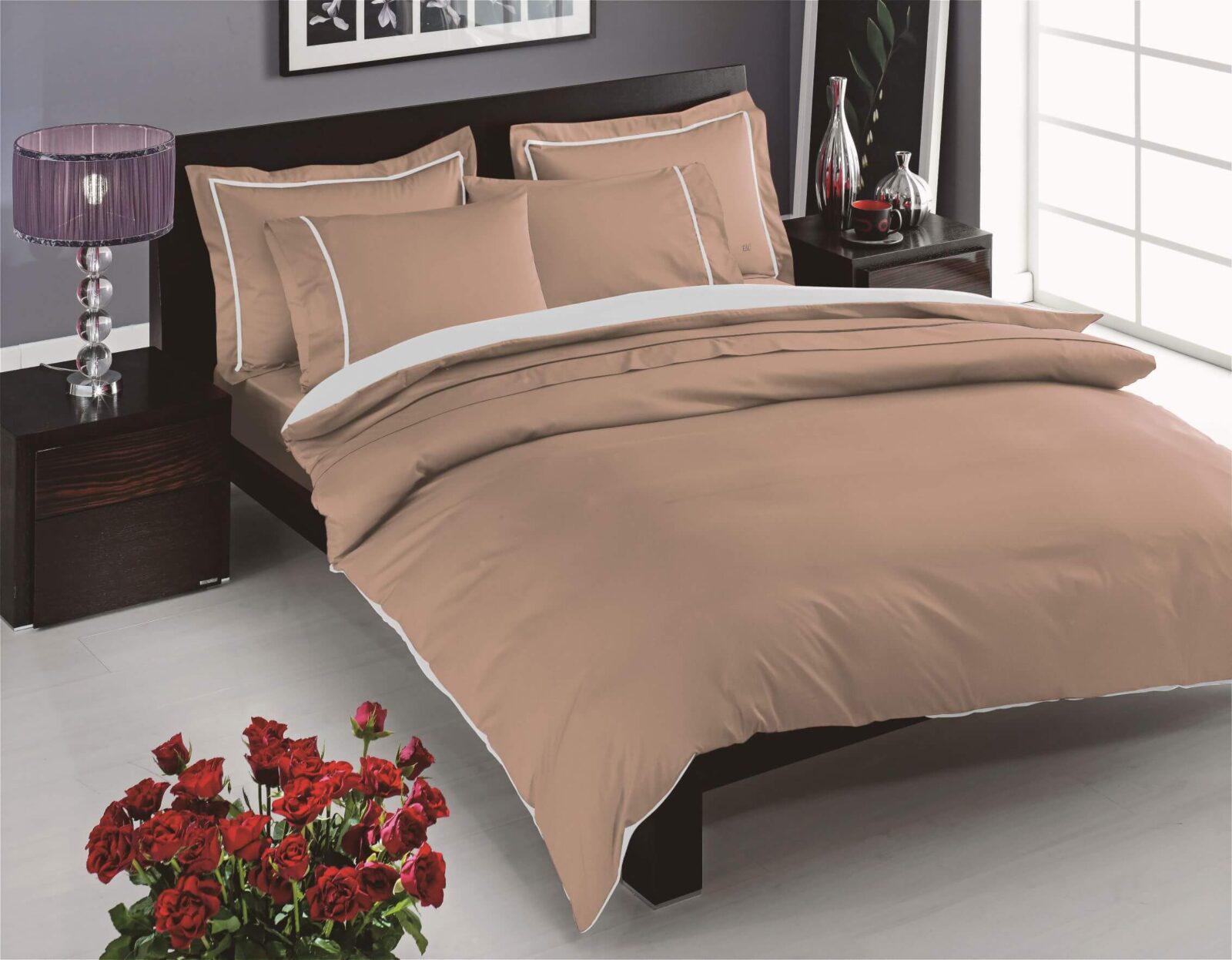 Постельное белье TAC Prestige cappucino сатин Deluxe евро