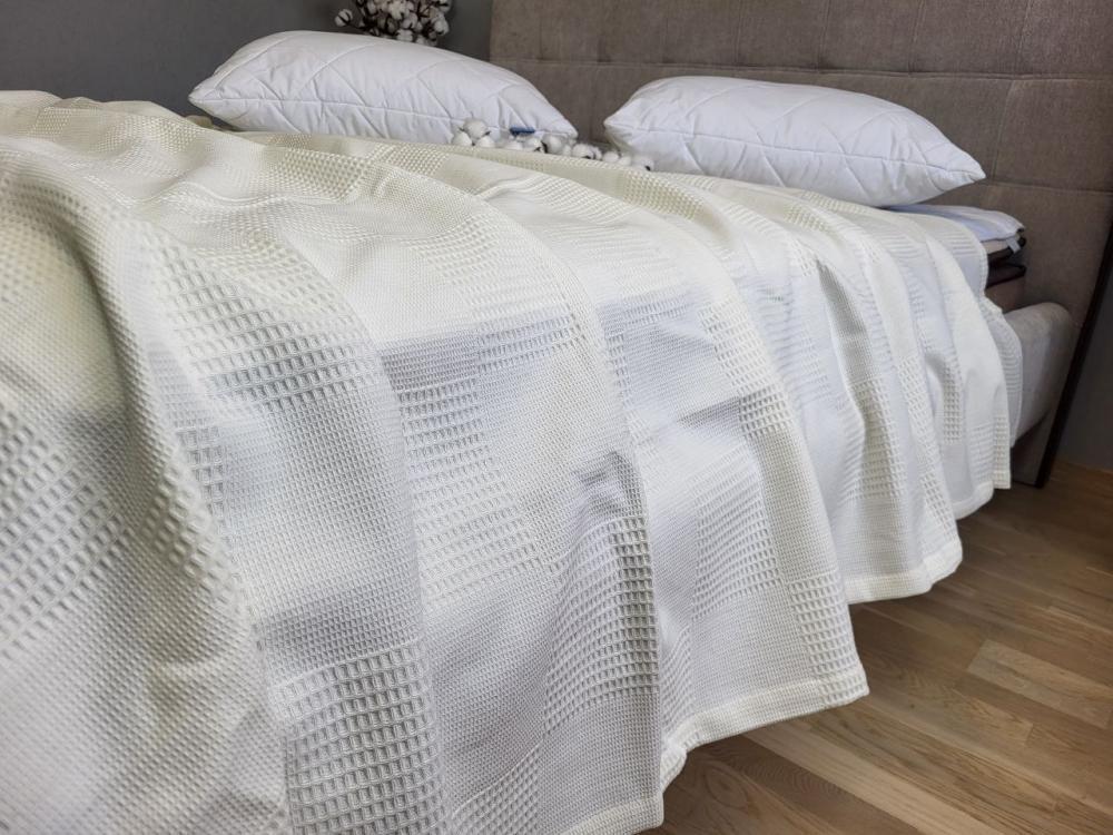 Покрывало Пике Вафелька 140x220 см Ванильный (11156) - фото 3