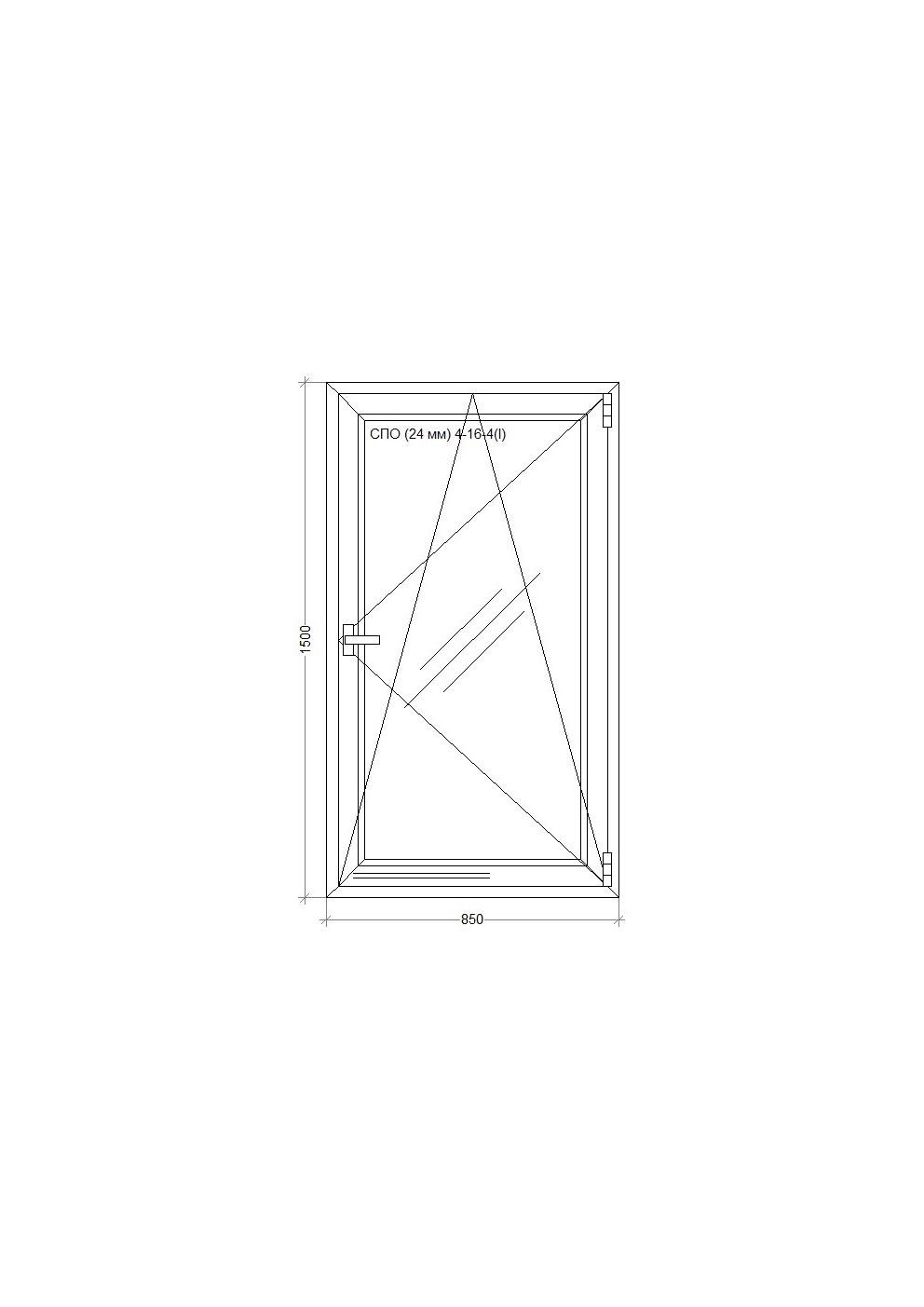 Окно металопластиковое WDS 5S поворотно-откидное 850x1500 мм - фото 2
