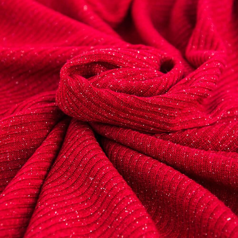 Тканина трикотаж Смуга V-1/10 з металіком Гранат (12594)