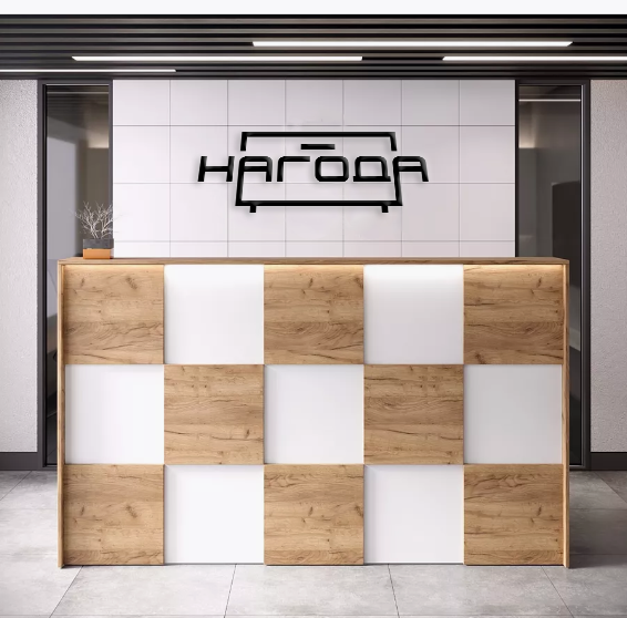 Рецепсія для офісу РЦП-5 без підсвітки Білий/Дуб артізан