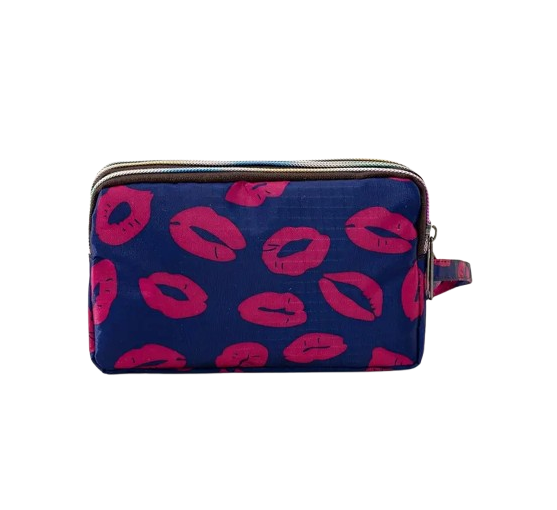 Косметичка женская GlamBag 18х10х6 см Темно-синий (48423141)