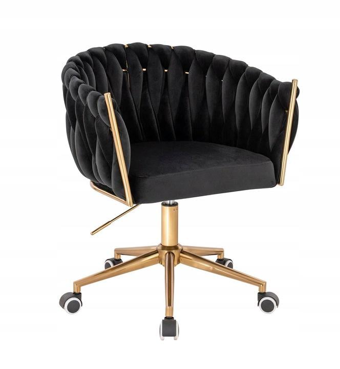 Крісло обертове IMPERIA PLUS Золота основа/Чорний оксамит (28951608)