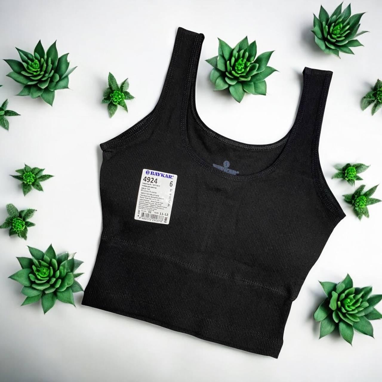 Набор кроп-топов для девочки-подростка в рубчик из пуш-ап BAYKAR р. 7 164-170 см 13-14 лет 3 шт. (4924-02)