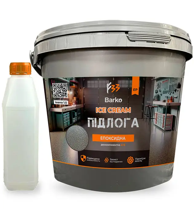 Краска для пола эпоксидная Barko ICE CREAM 4,5 кг RAL 7040 Светло-серый (26680193)