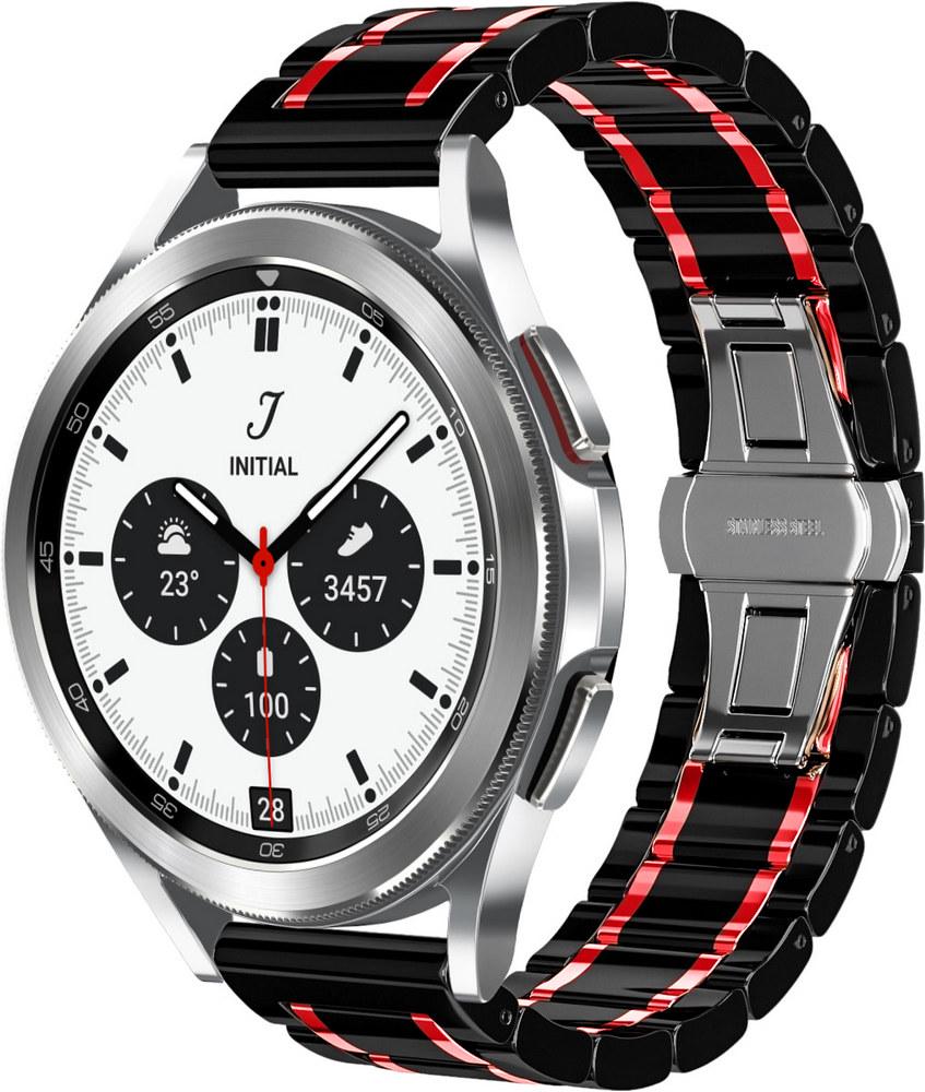 Ремешок керамический Ceramo для Galaxy Watch 4 Classic 42 мм Black/Red (28727-44)