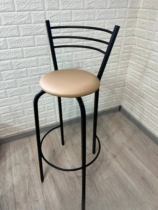 Стілець барний металевий 35х107 см Бежевий/Чорний (2489324049)