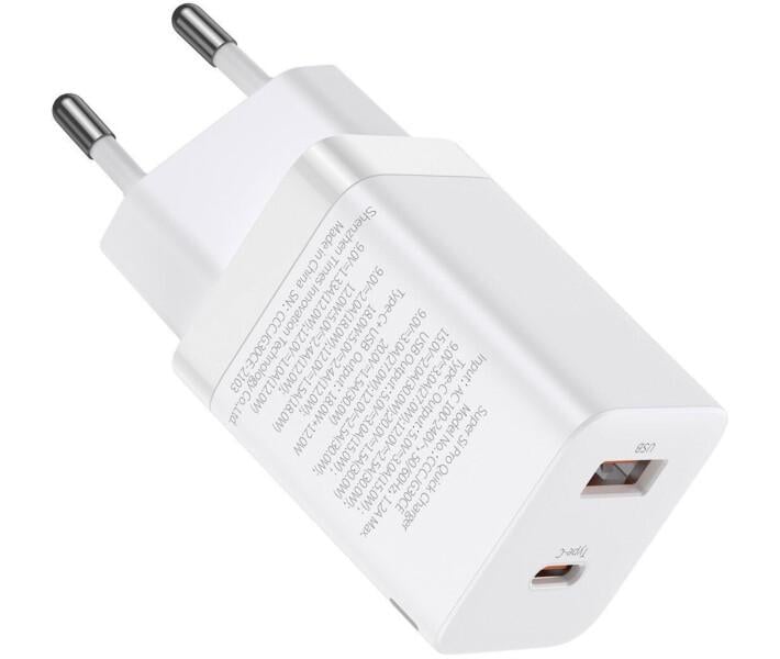 Зарядное устройство Baseus Super Si Pro C+U 30 W White (CCSUPP-E02) - фото 5