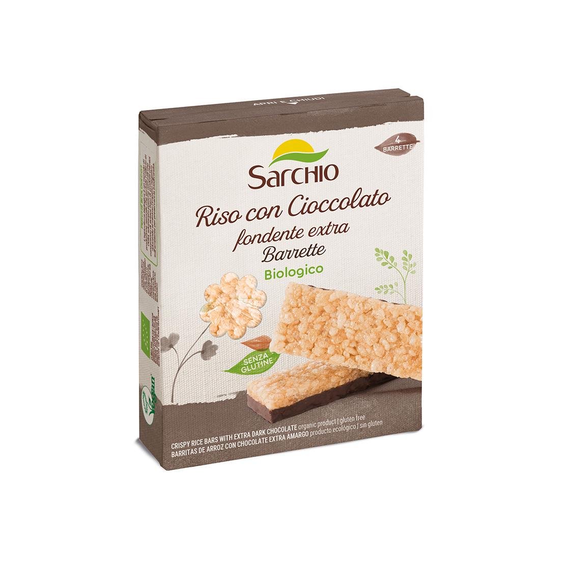 Снек з рису з чорним шоколадом Sarchio 100 г
