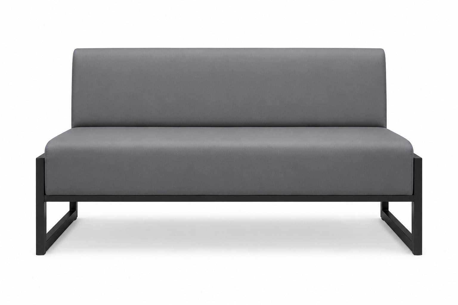 Диван Quadro экокожа Stone металлический каркас 140х78х85 см Grey (rich_sofa_00357)