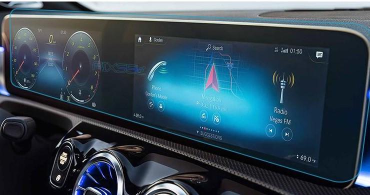 Защитное стекло Pixsel гибридное матовое на панель приборов Mercedes Benz GLB-CLASS-24,7" 2019