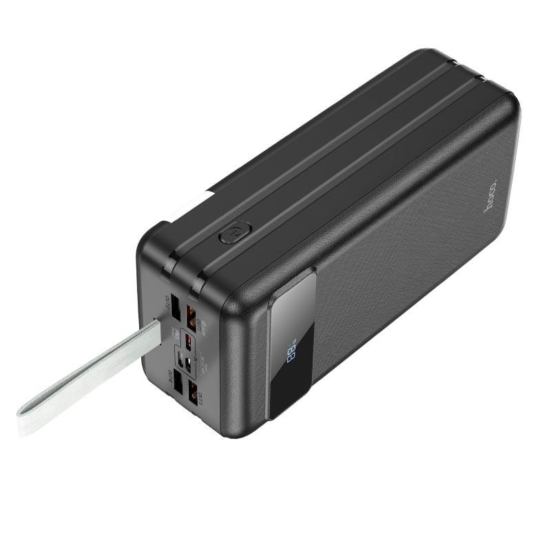 Портативна батарея Hoco Electric fully J86B 60000 mAh 4USB/Lightning/Type-C PD/QC 20W/5A Black - фото 2