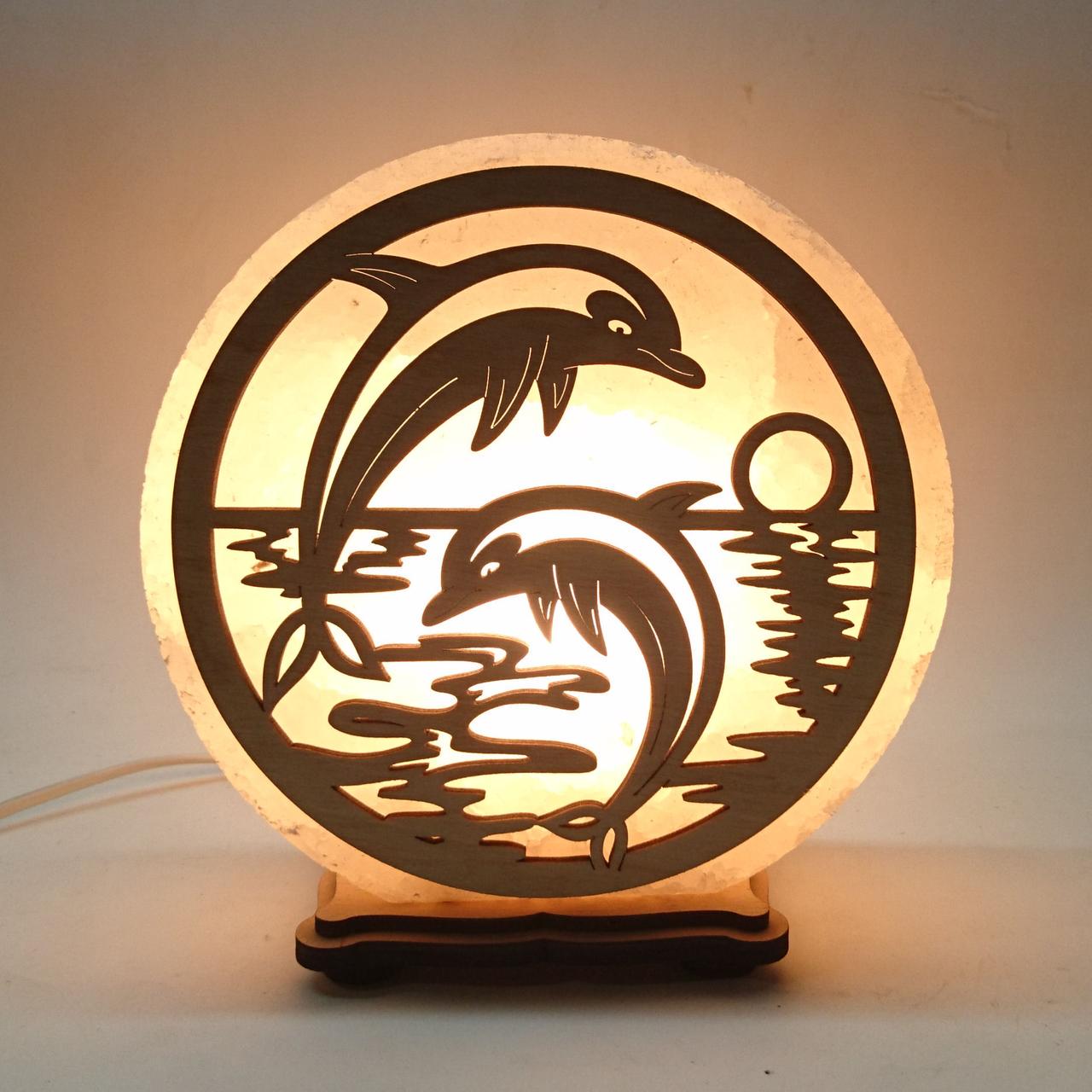 Соляной светильник Дельфины (KБ-00012-y)