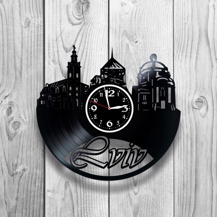 Часы настенные Львов 0001 из виниловой пластинки
