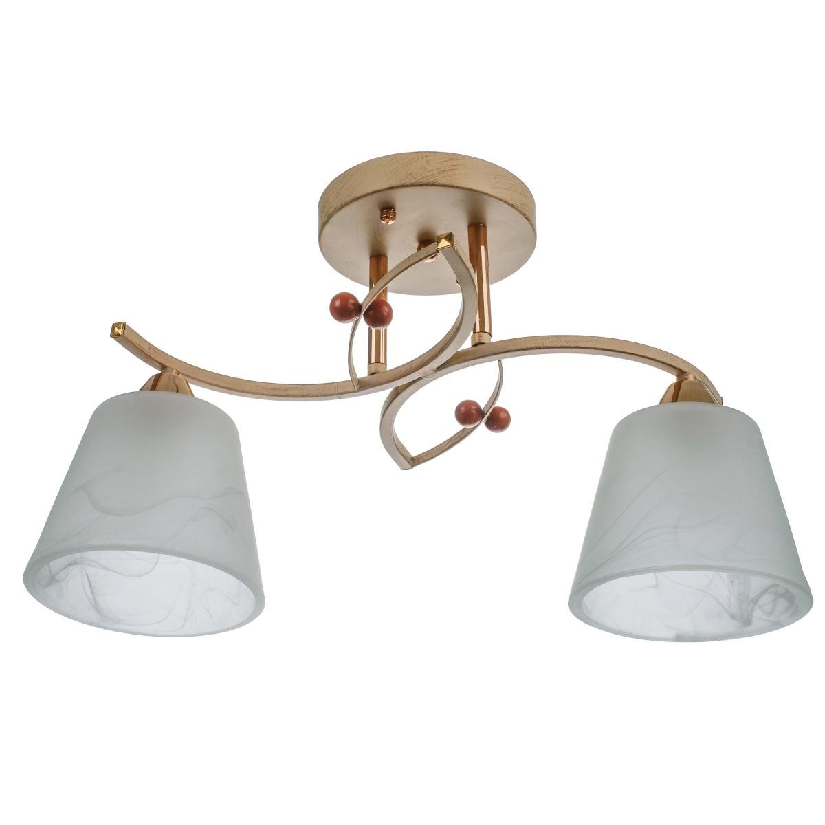 Люстра потолочная Brille LK-640S/2 E27 WH/G на 2 плафона