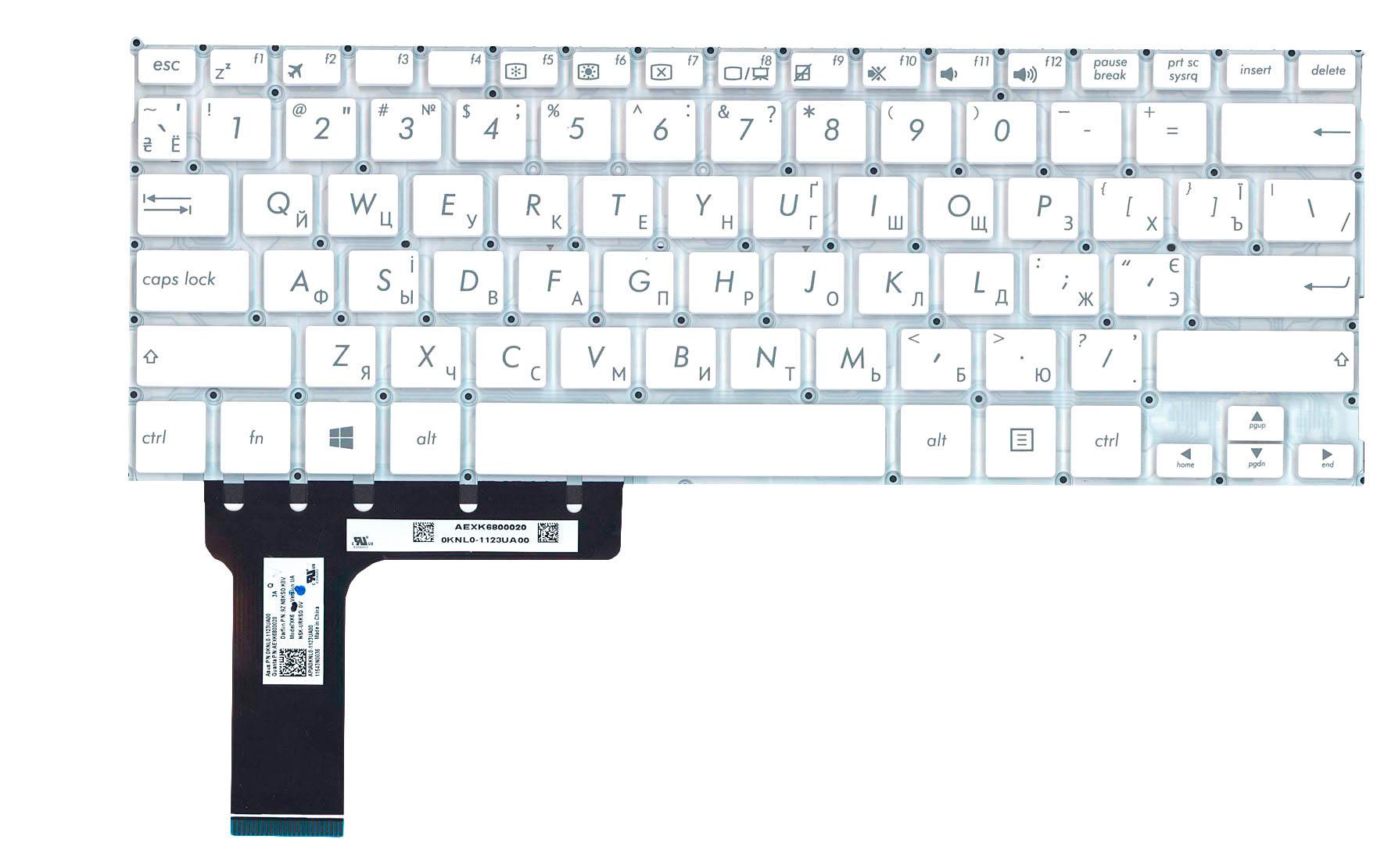 Клавиатура для ноутбука Asus TP201SA White