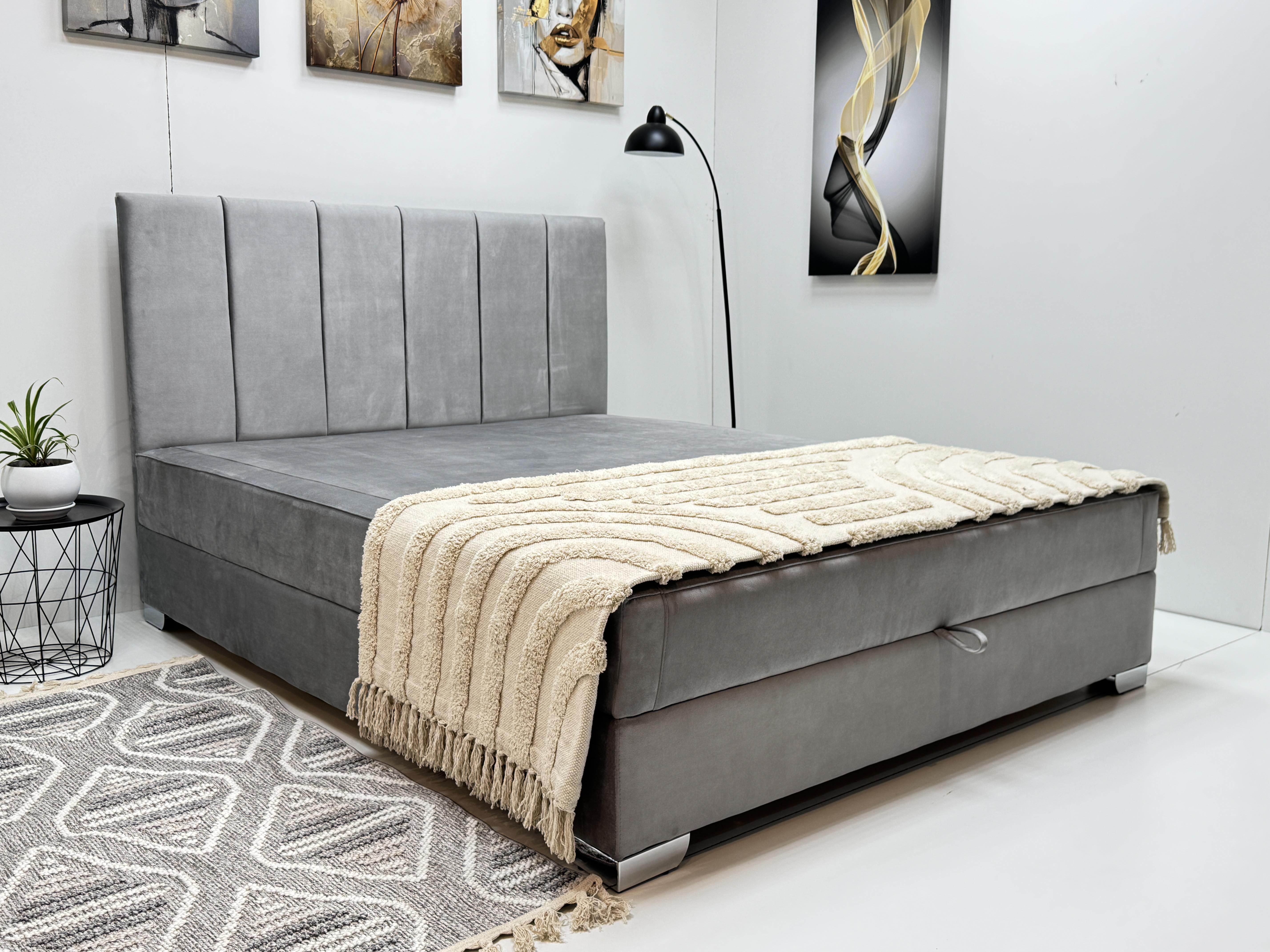 Кровать с матрасом Джина 205х160 см Сірий