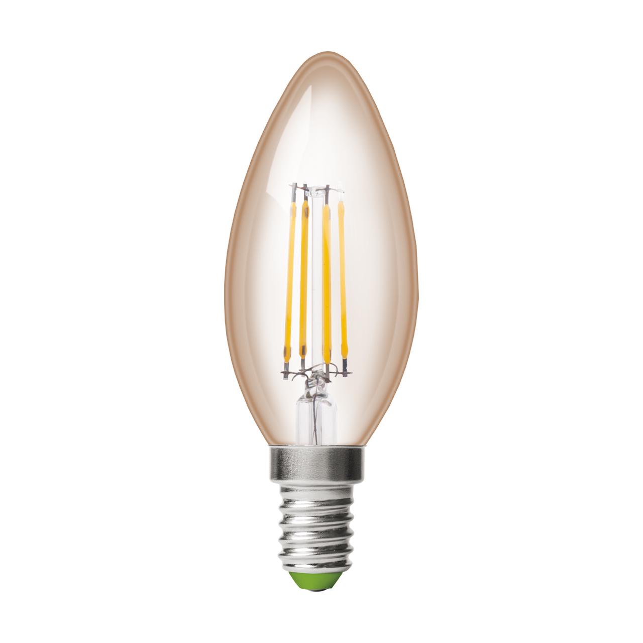 Лампа Eurolamp MLP-LED-CL-06143 Amber 6W 220V 620lm 3000K E14 98х35 мм филаментная (4262380662391)
