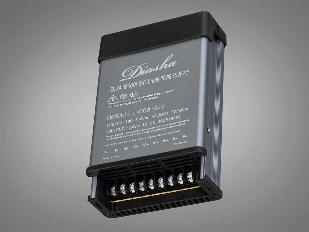 Блок живлення 24 В із захистом від дощу 400 Вт 16,66А (NPA-24V-400W-IP44)