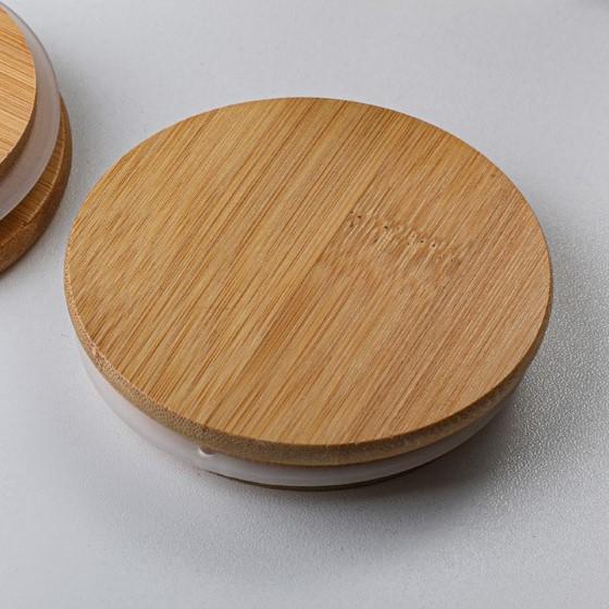 Контейнер стеклянный Orbita с бамбуковой крышкой 0,3л 6,5x10 см - фото 2 Контейнер стеклянный Orbita с бамбуковой крышкой 0,3л 6,5x10 см - фото 2