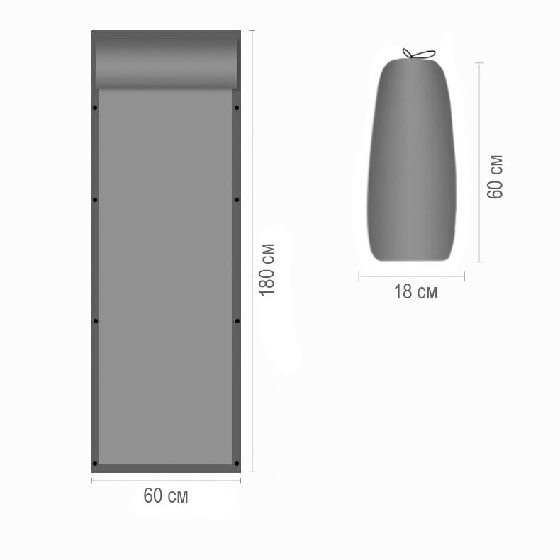 Надувной каремат для палатки 180х60 см Оливковий-Серый (1009380-Other-11) - фото 6
