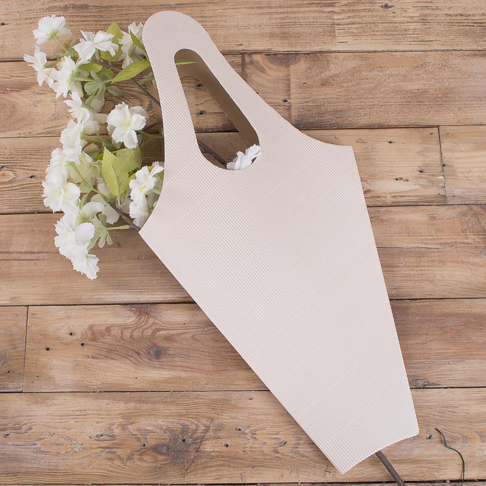 Пакет без дна для цветов гофрированный Кремовый (2454-4)