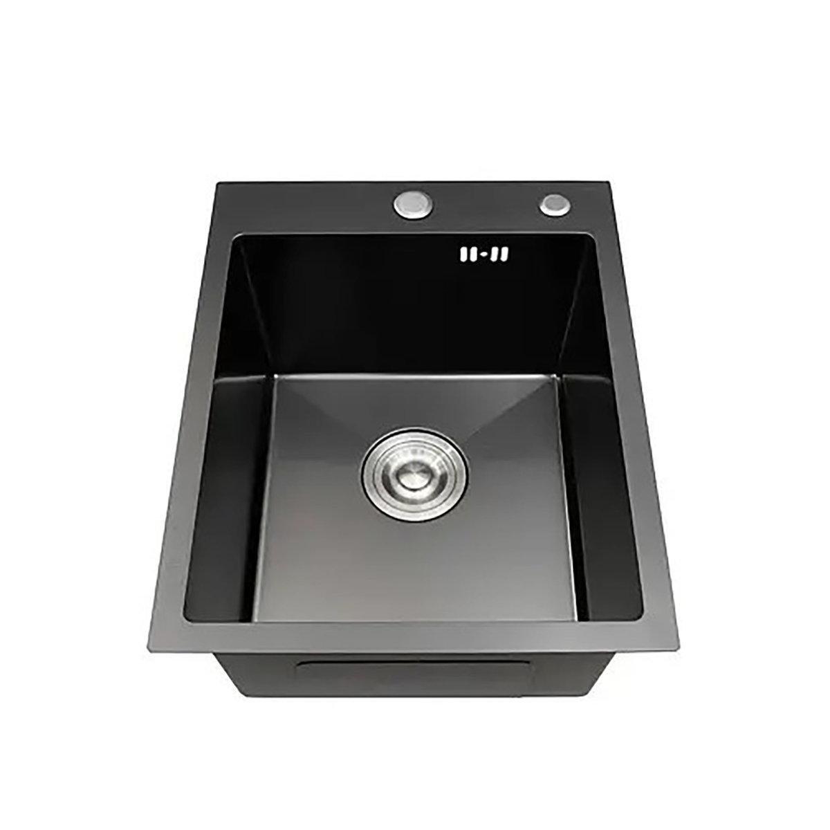 Мойка для кухни врезная Kraft Handmade прямоугольная 540x480 мм Черный (HS5448-DB)