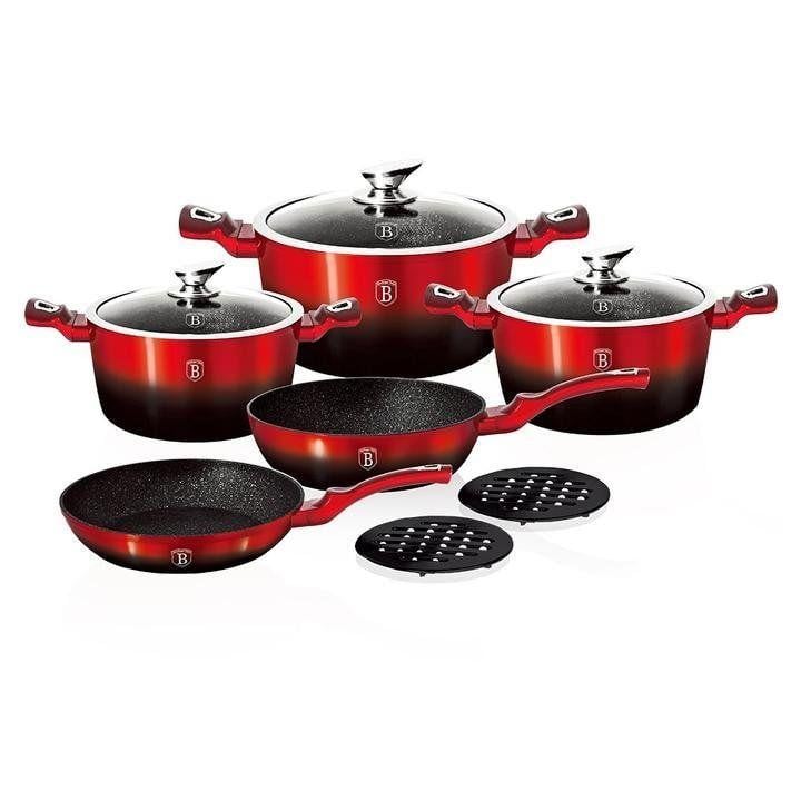 Набір посуду Berlinger Haus Metallic Line 10 шт Black Burgundy (BH-1631N)