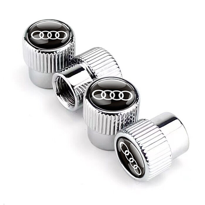 Набор колпачков на ниппель SUNROZ Caps для автомобиля Audi Premium 4 шт. Style Silver (A67585)