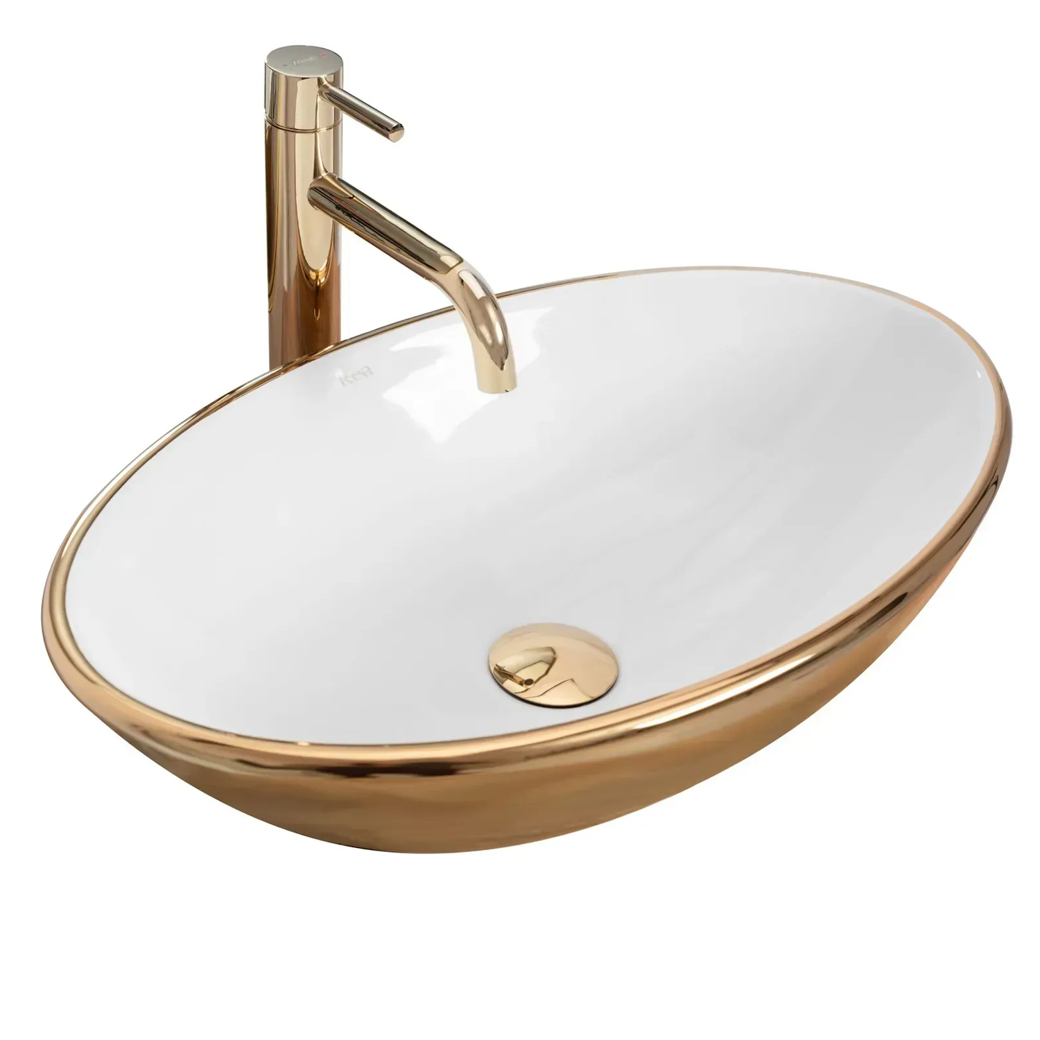 Умывальник накладной Rea Pamela овальный 530x330 мм Золотой (RM-REA-U6345)