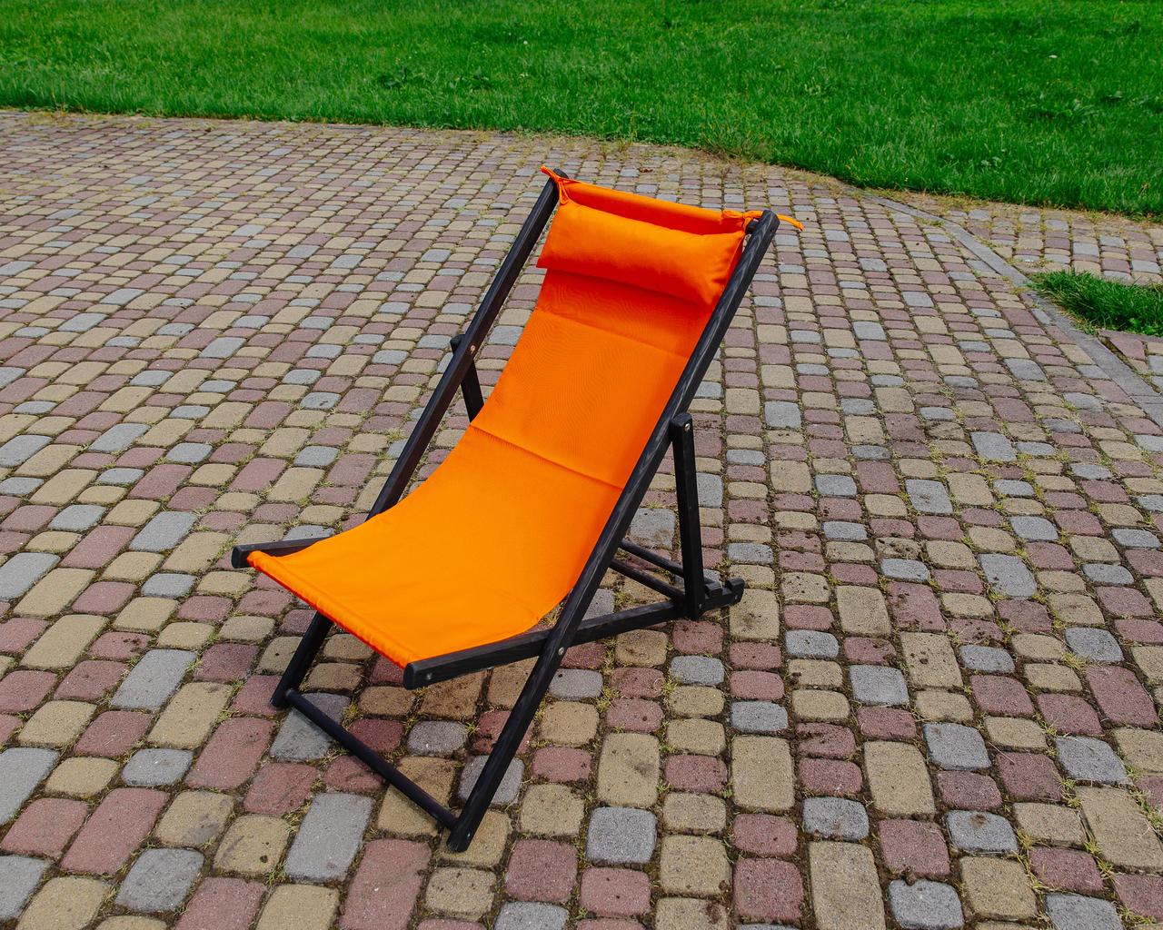 Шезлонг для дачи тканевый XRmaster с подушкой Оранжевый/Черный (0001762) - фото 2 Шезлонг для дачи тканевый XRmaster с подушкой Оранжевый/Черный (0001762) - фото 2