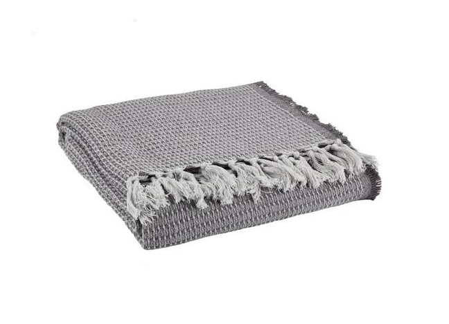 Плед хлопковый 130x170 см Серый