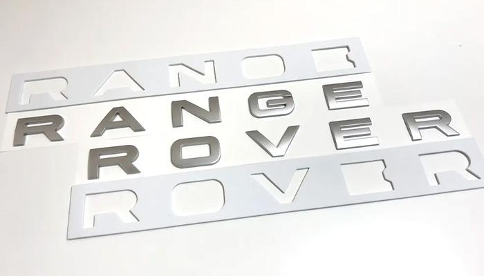 Эмблема надпись Range Rover на капот и багажник Темно-серый матовый (LX1040) - фото 3